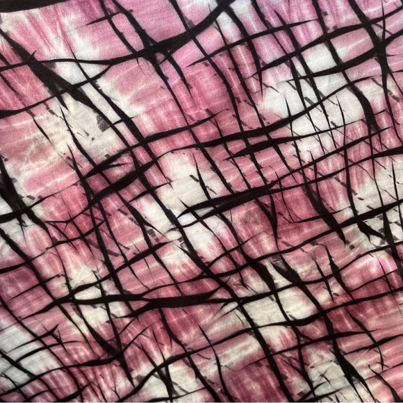 Hand Dyed Scarf In Purple, Black & Silvery Gray Abstract Pattern - Picture 8 of 10